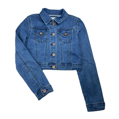 Stylish Blue Cropped Denim Jacket – Casual & Trendy Look