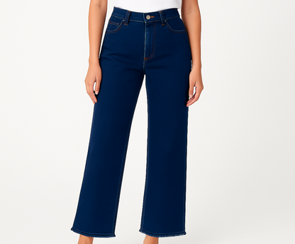 Blue Wide-Leg Baggy Jeans for Ladies | High Waist & Export Quality