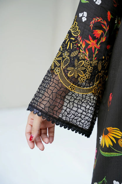 3 Piece - Embroidered Bana Doria Suit