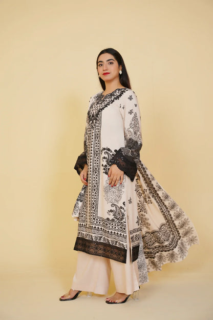 3 Piece - Embroidered Bana Doria Suit