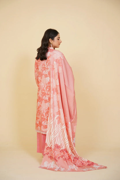 3 Piece - Embroidered Bana Doria Suit