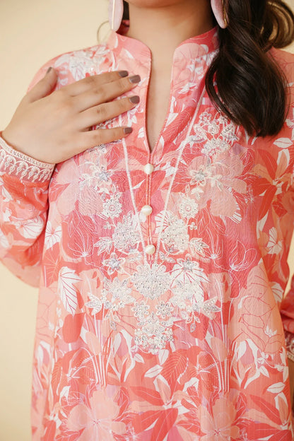 3 Piece - Embroidered Bana Doria Suit