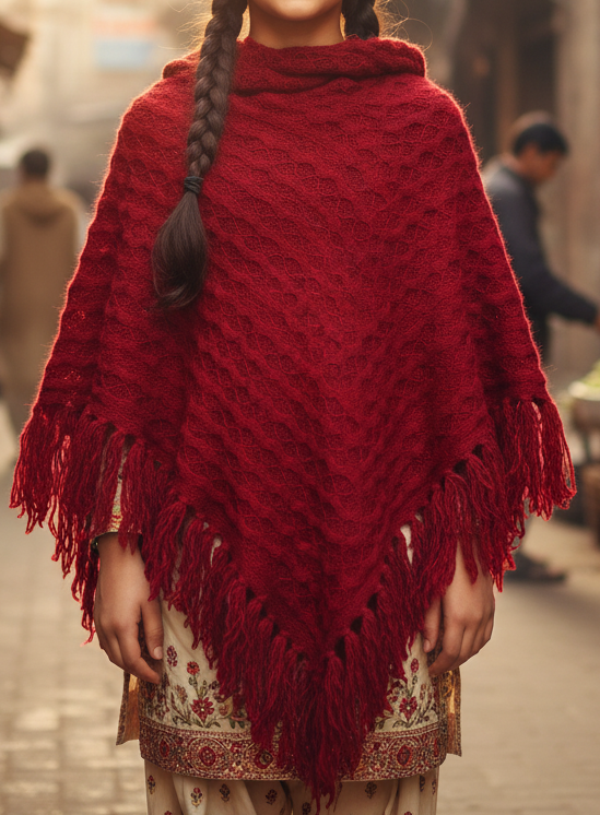 Wool poncho