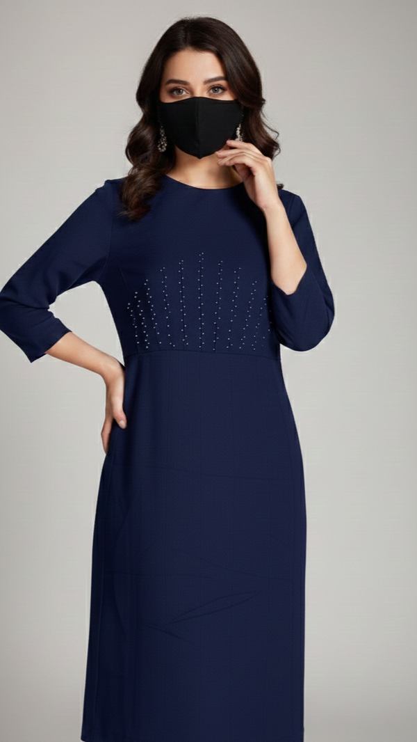 Royal Blue Embellished Formal Top