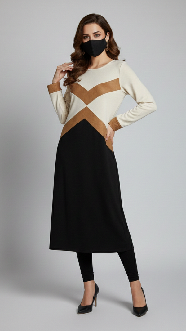 Tri-Tone Block Tunic Set (with tites)