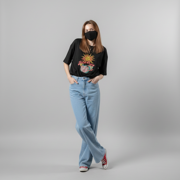 Full Baggy Denim Jeans – Light Blue