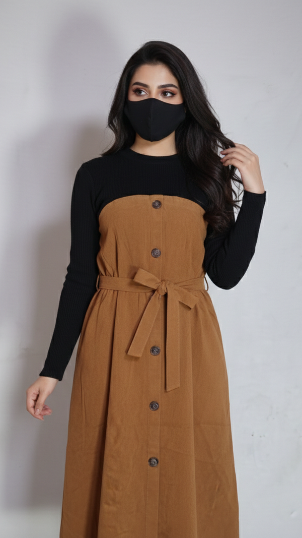 Black & Brown Layered Dress