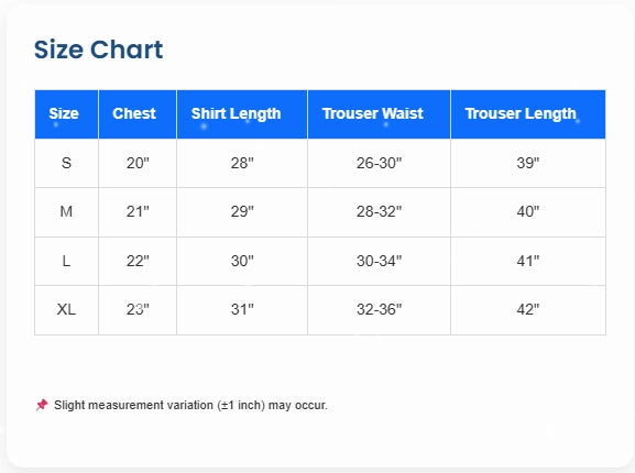 Size chart